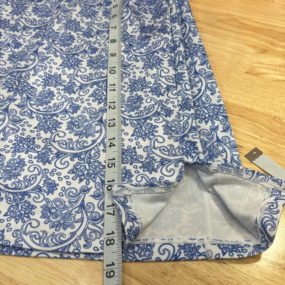 Blue Floral Active Performance Stretchy Skort Skirt LG. NWOT - Picture 6 of 10